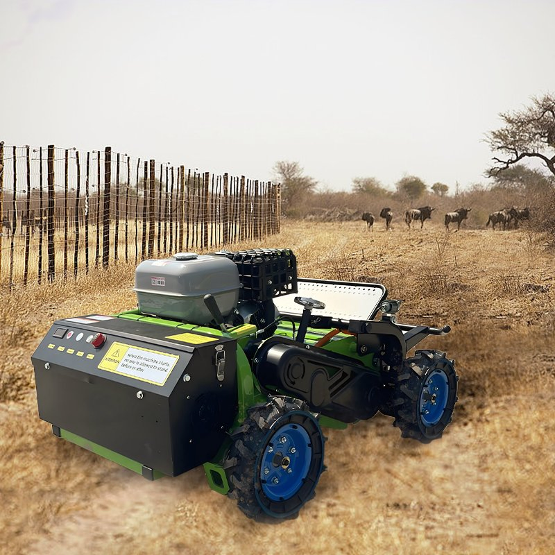Factory Low Price Agricultural Remote Control Lawn Mower All Terrain Remote Lawn Mower Robot with Engine 500mm Wheel
