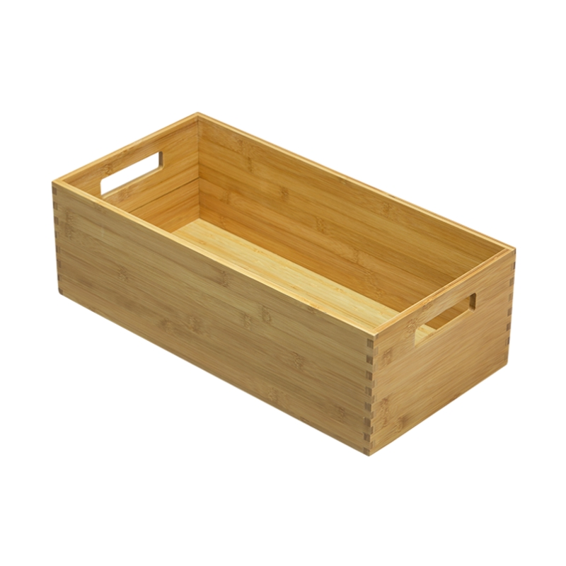 Bamboo Storage Bins Set Storage Baskets Sundry Closet Cabinet Shelf Box Crates Kitchen Food Container