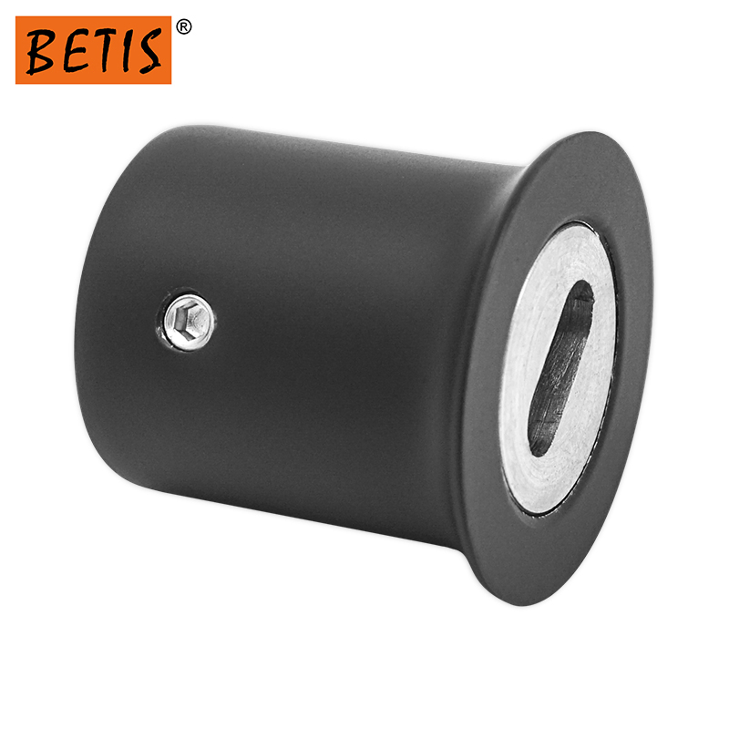 OEM Bathroom-Fittings-Accessories Glass Fitting Partition Connecting Bar Round Pipe Connector Black Finish Stainless Steel Glass Hardware