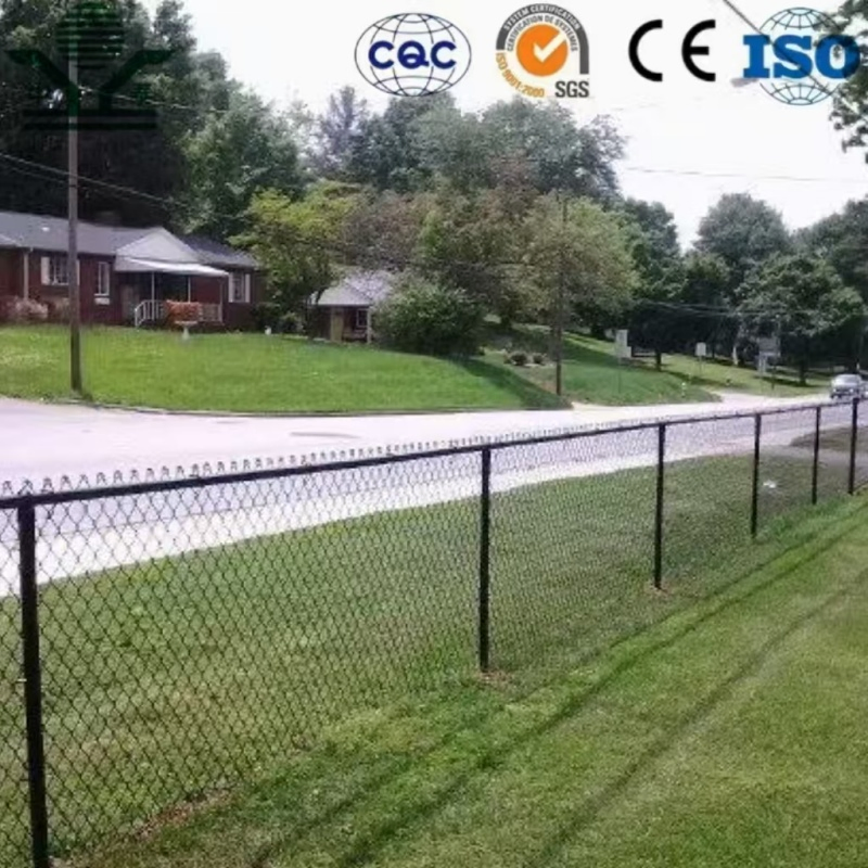 PVC Coated 4.5mm 75× 75mm 2.5m Chain Link Fence for Railway Fencing
