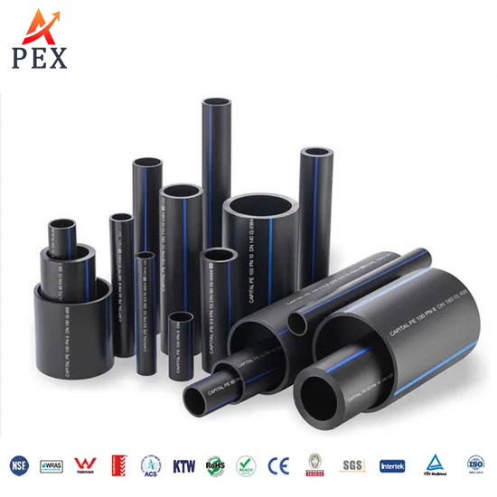 China Manufacturer 200*9.6mm SDR21 Water Supply Black HDPE Pipes and Fittings