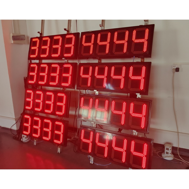 Outdoor IP65 12inch 7 Segment 4 Digits 88.88 Red/Green Color Gas Station LED Price Display
