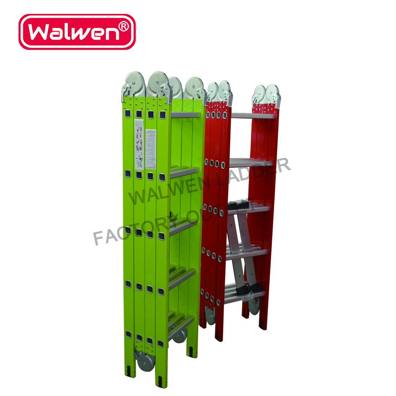 Customized Colour Trade Aluminium Multi-Purpose 4*8 Step Ladder with Small Hinge