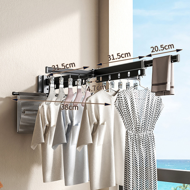 Hot Selling Retractable Collapsible Vertical Telescope Foldable Clothes Drying Rack Rod for Balcony