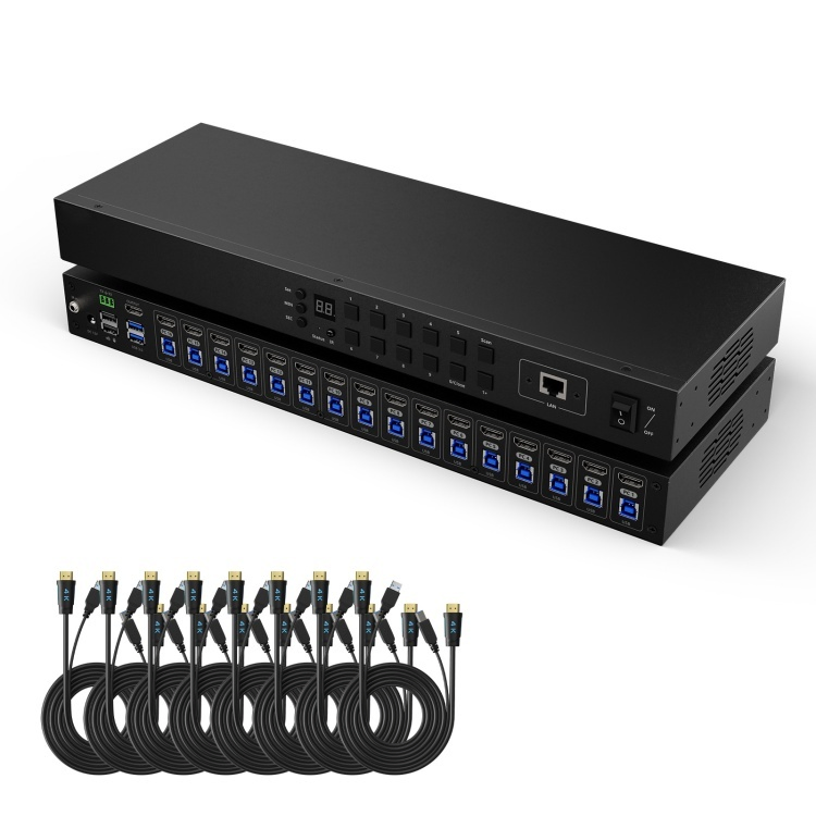 Custom 8 Port HDMI Kvm Switch 4K60Hz Support RS232/LAN Control Kvm Switcher