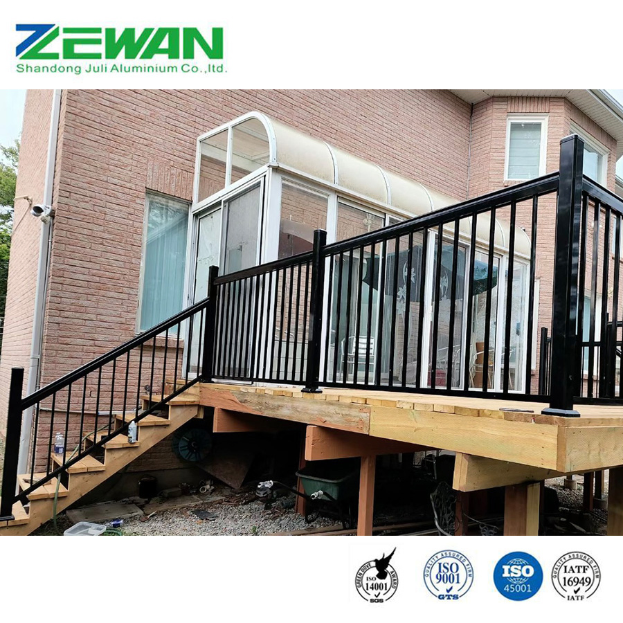 Modern Design Aluminum Balcony Deck Glass Balustrade Aluminium Handrail Railing for Stairs