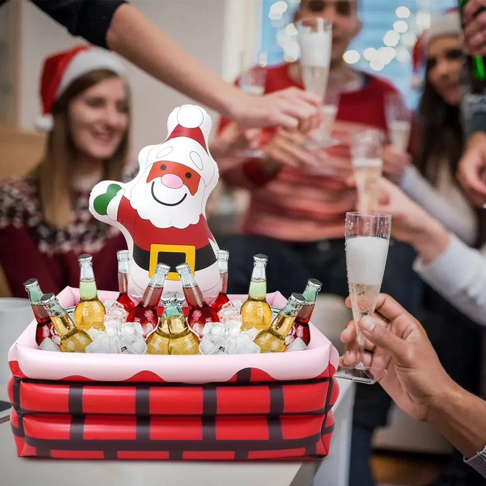 Santa Claus Inflatable Cooler Christmas Decorations Supplies Inflatable Cooler Drinks Cold Inflatable Yard Decoration
