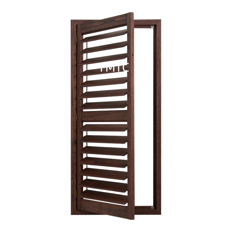 Modern Custom Paulownia Wood Horizontal Louver Adjustable Window Plantation Shutter