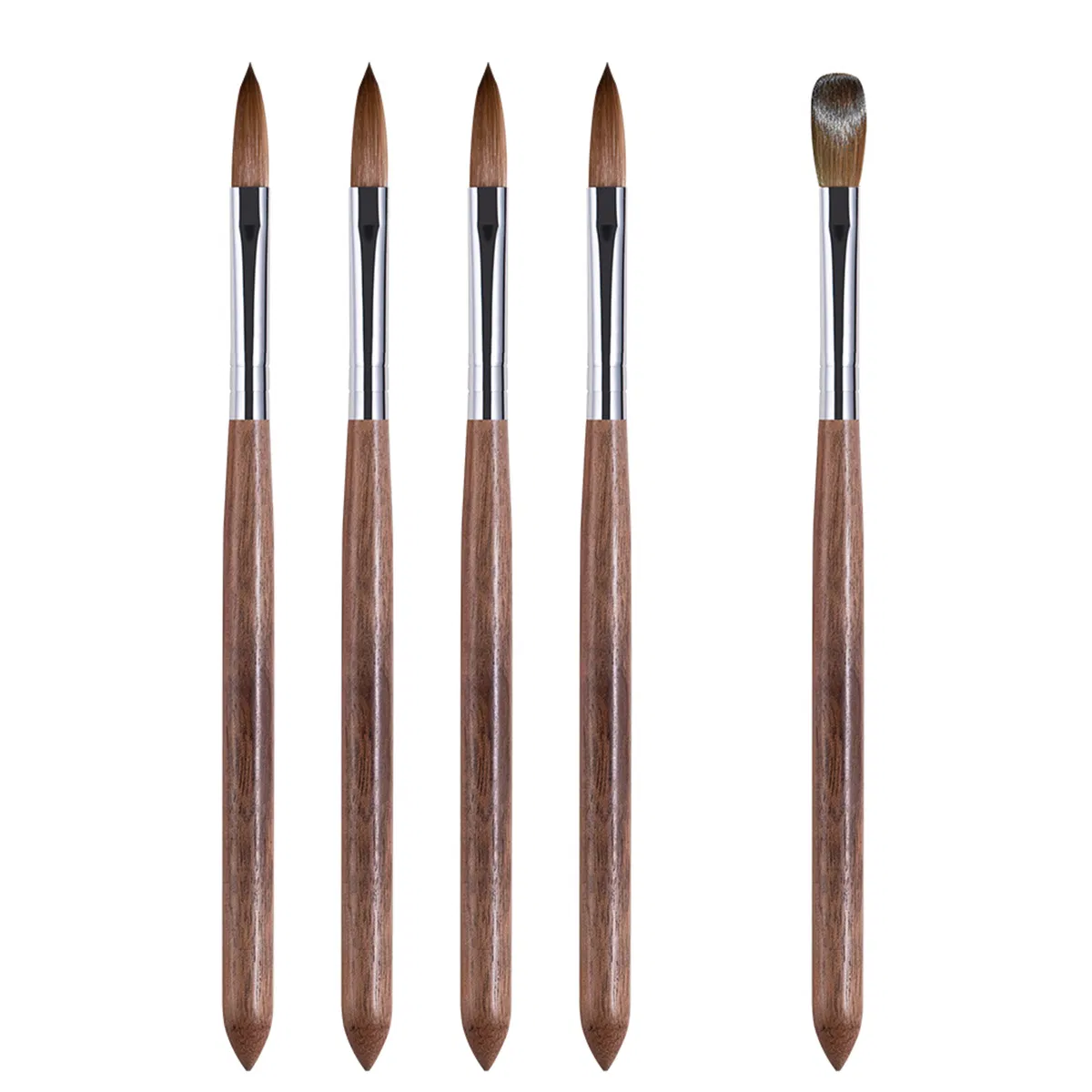 Wholesale High Quality Wood Polish Brush Nail Acrylic Brush Manicure Pinceles Manicure Tool Pure Sable Kolinsky UV Gel Nail Art Brushes