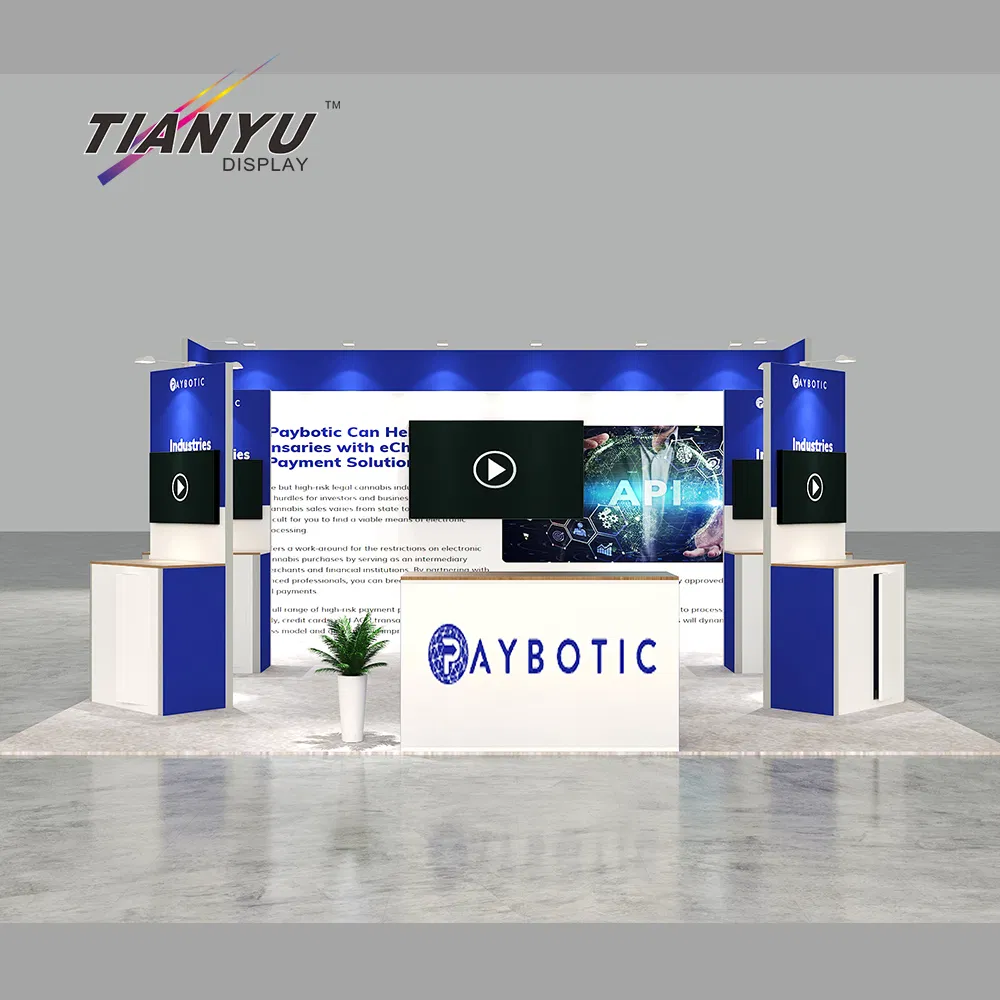 Open Design Aluminum Profiles Modular Custom Trade Show Booth with TV Stand for Museum Exhibition