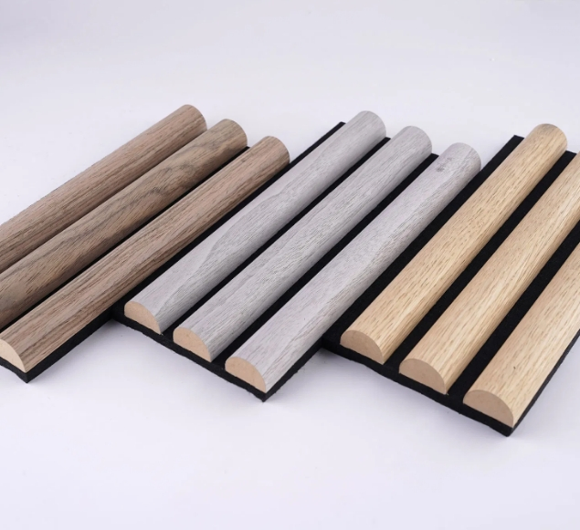 Eco Friendly Light Natural Acoustic Slat MDF PVC WPC Board Wooden Veneer 3D Wood Decorative Acoustic Wall Panel for Interior Ceiling Building Material