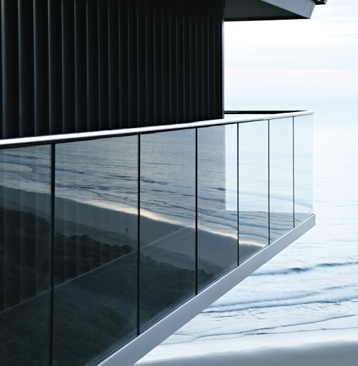 Aluminum U Channel Tempered Glass Railing Outdoor Outside Balcony Safety Balustrade