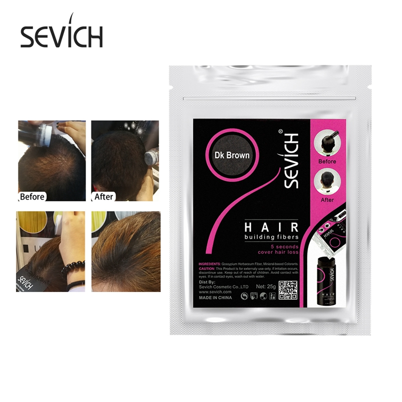Private Brand Nature Cotton Black Hair Building Fibers Refill Bags