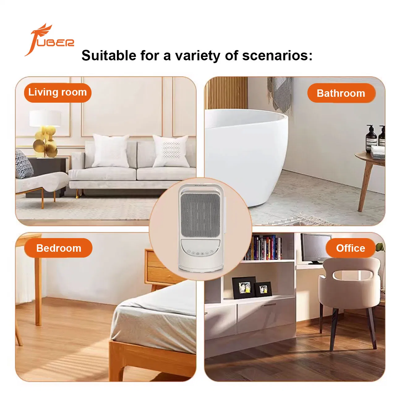 Heater Portable Quiet Smart Digital Electric Infrared Heater Fan