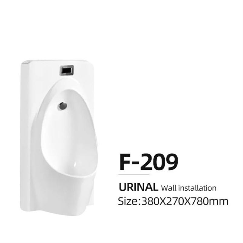 Standing Sensor Urinal for Kids: Small Size, Yellow Color Pattern Ceramics with Sensor Device, Ideal for Wall-Mounted Urinals