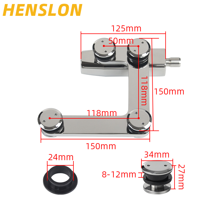 Stainless Steel CNC Machine Casting L Glass Clamp Fitting Accessories Over Panel Side Panel Connecting Patch