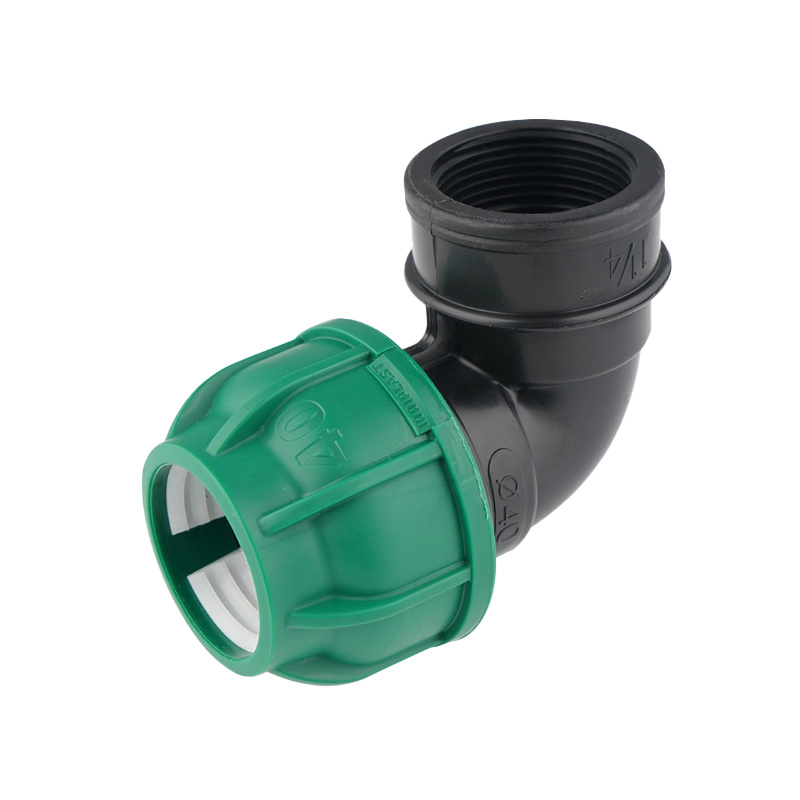 Irrigation PP Compression Fittings Elbow 20-110mm Pn16 Quick Connectors for HDPE Pipe Water Supply