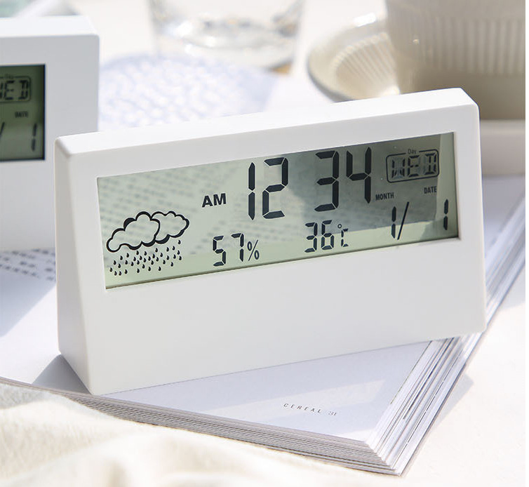 Thermometer Hygrometer Creative Weather Display Luminous Night Light Electronic Alarm Clock