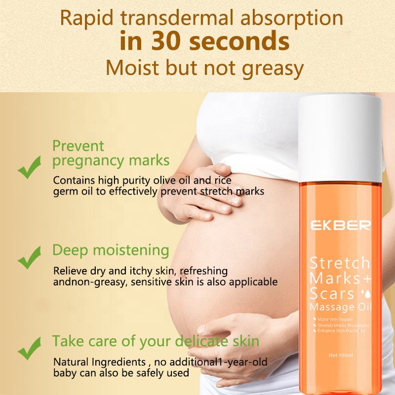 Custom Privated Label Repairing Moisturizing Stretch Mark Removal Oil Treatment Stretch Marks Anti Body Stretch Marks Oil