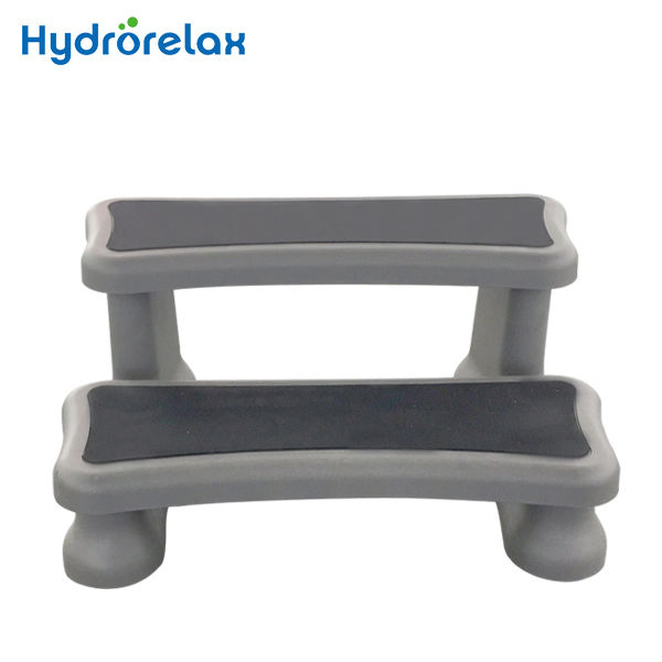 Hy Contemporary Grey 2 Steps PP Material Hot Tub Low Step Bathtub Black SPA Step
