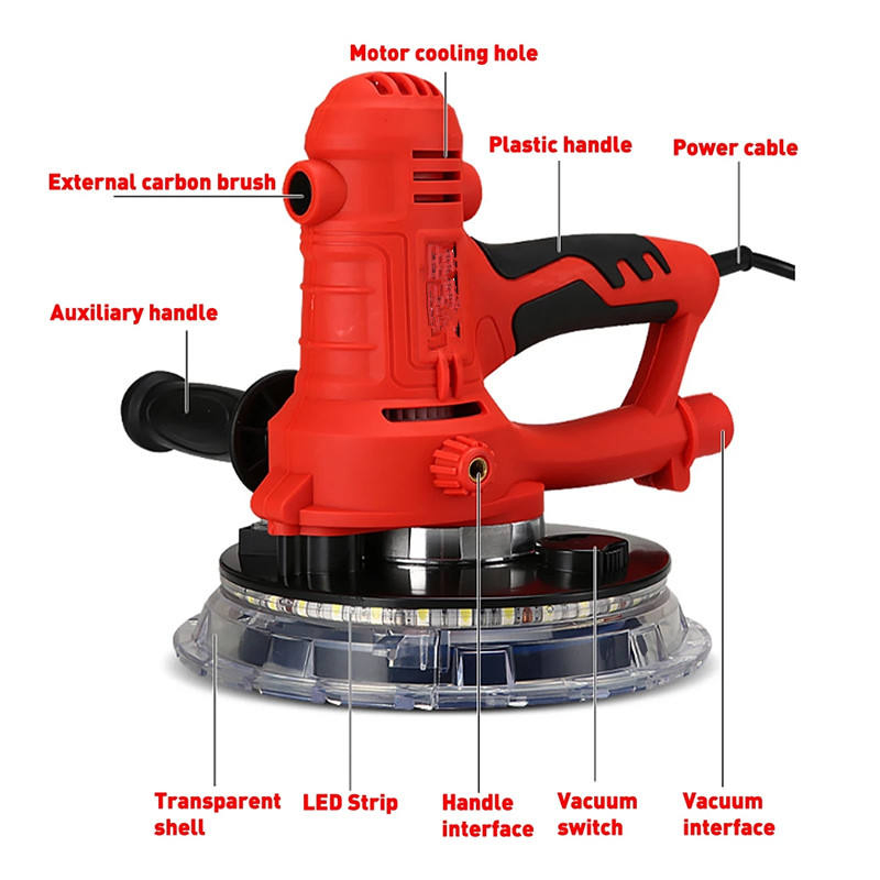 220V 850W Handheld LED Electric Dry Wall Putty Sander