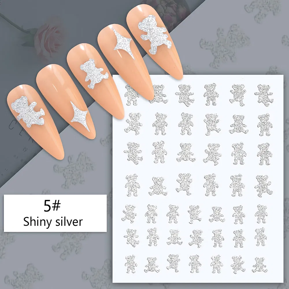 High Quality Reflective Sparkle 3D Heart Stripe Nail Art Ornaments