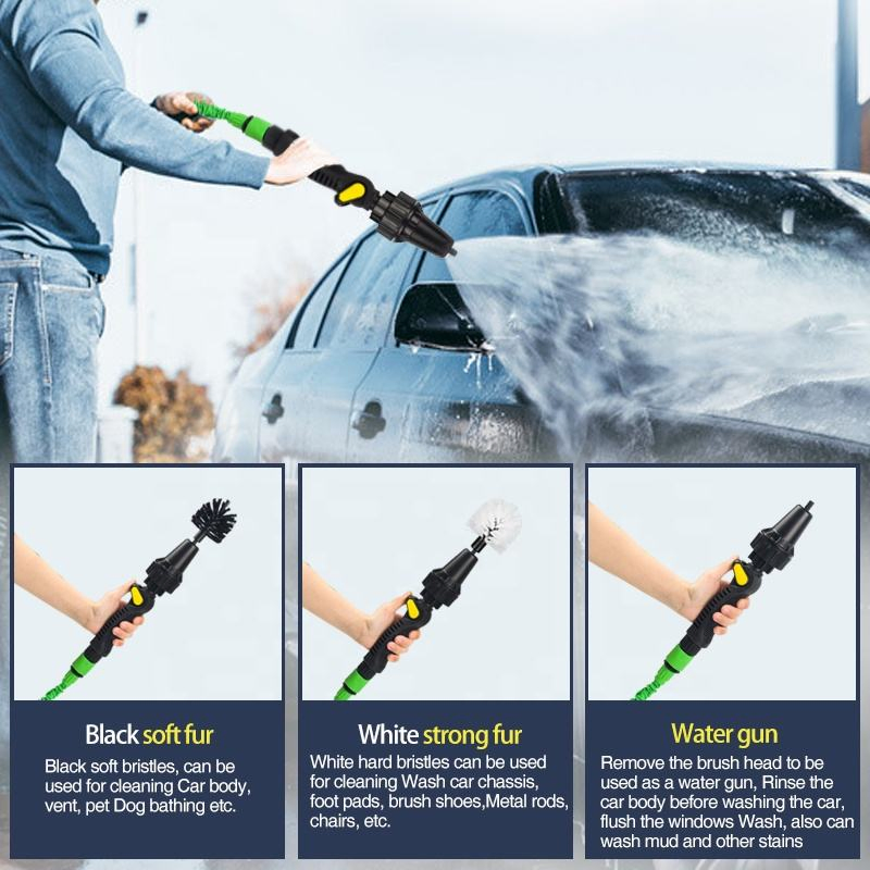 Water-Powered Flow Through Cleaning Brush