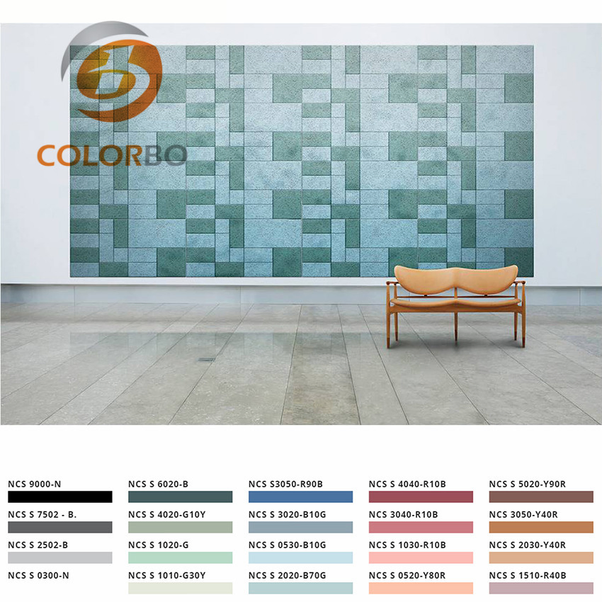 Color Surface Class a Fire Resistant Wood Wool Acoustic Panel