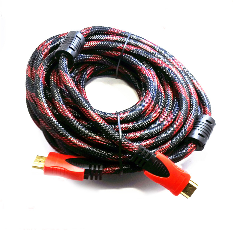 Factory Wholesale Nylon Braided HDMI Cable 10m Male to Male HDMI V1.4 3D 1080P