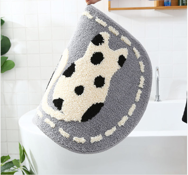Comfortable Touching Luxury Shaggy Bathroom Flocked Fabric Mat