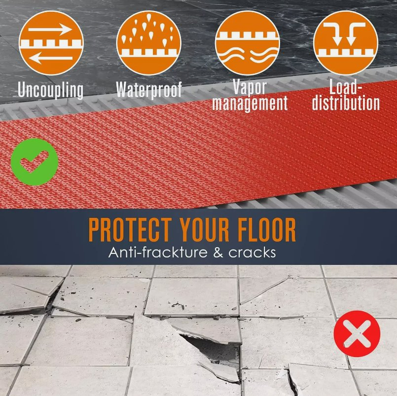 Heat Uncoupling Membrane Tile Membrane Underlayment