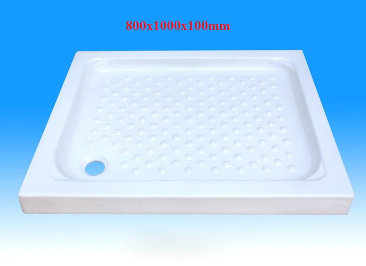 Ocst-8001000100 White Rectangle Ceramic Shower Tray in Size 800X1000X100mm