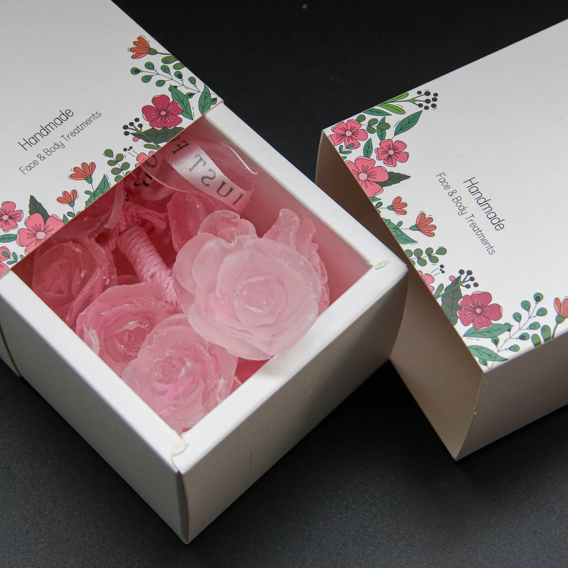 Customizable Transparent Rose-Shaped Soap Wedding Favor Cleaning Soap