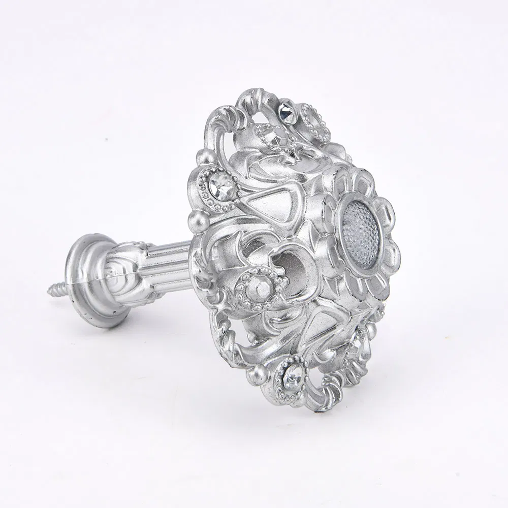 2 PCS Silver Diamond Curtain Holdback for Curtain Wall Mounted Plastic Drapery Hook for Window