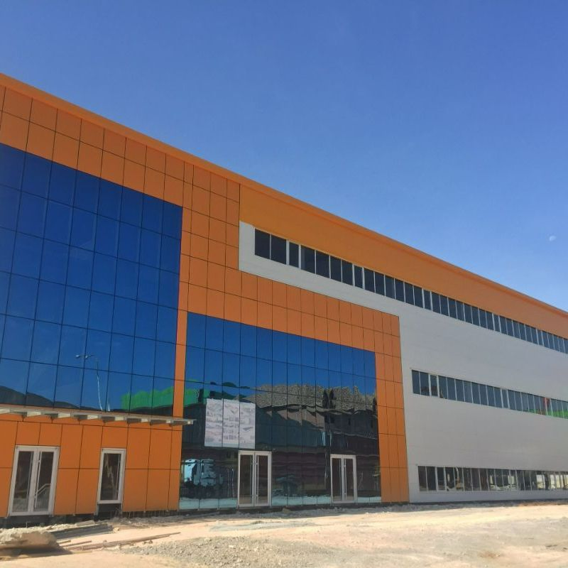 Professional Design Light Steel Structure Commercial Building with Glass Facade