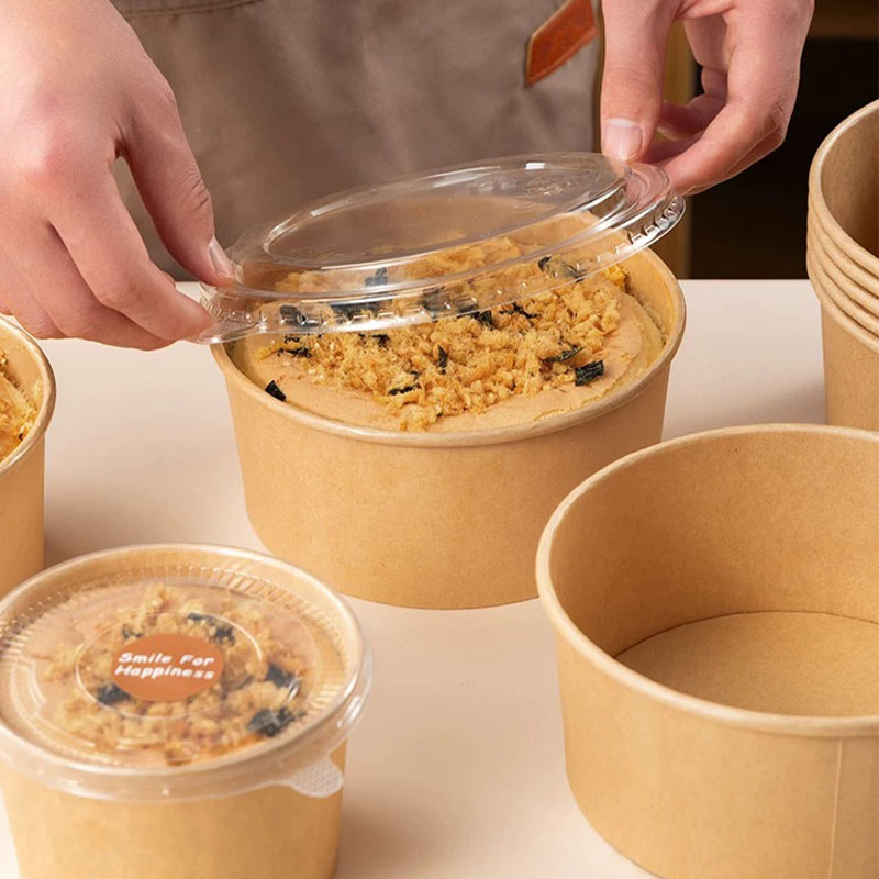 Wholesales Eco-Friendly Disposable Salad Healthy Meals Catering Kraft Paper Bowls