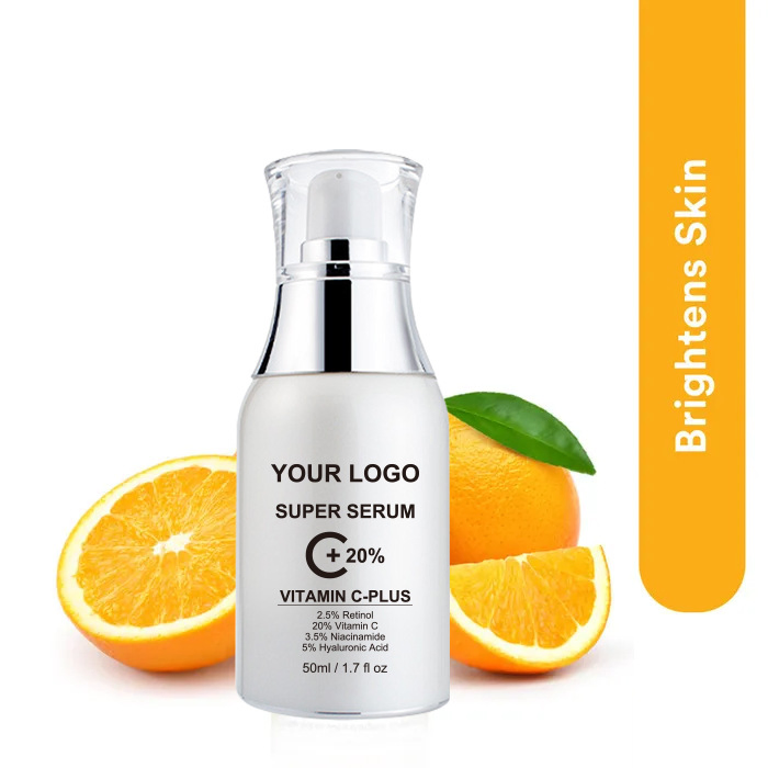 Private Label 50ml Organic Moisturizing Dark Spot Serum Skin Face Whitening Anti Wrinkle Vitamin C Serum