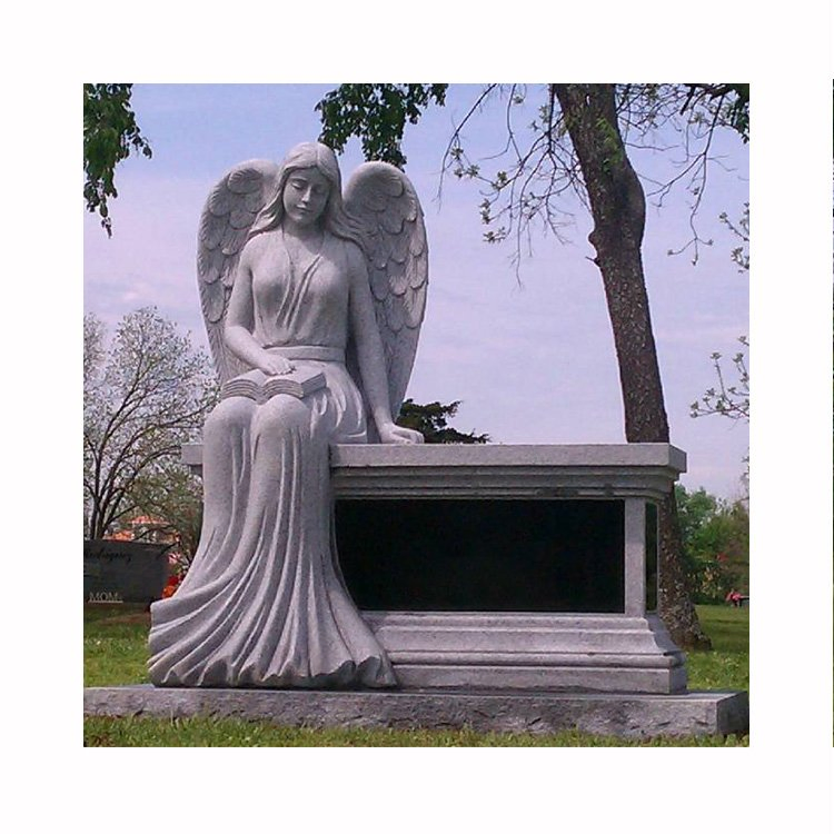Hand-Crafts Simple Style Angel Marble Tombstone for Commemorate