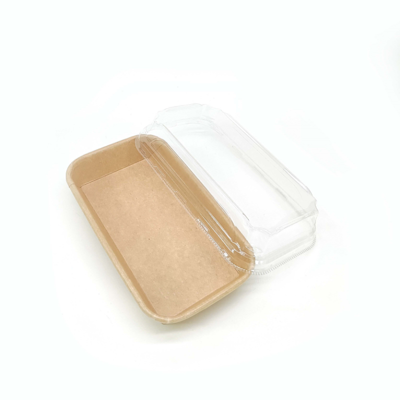 Бумажные лотки для суши с крышкой, пищевые, одноразовые