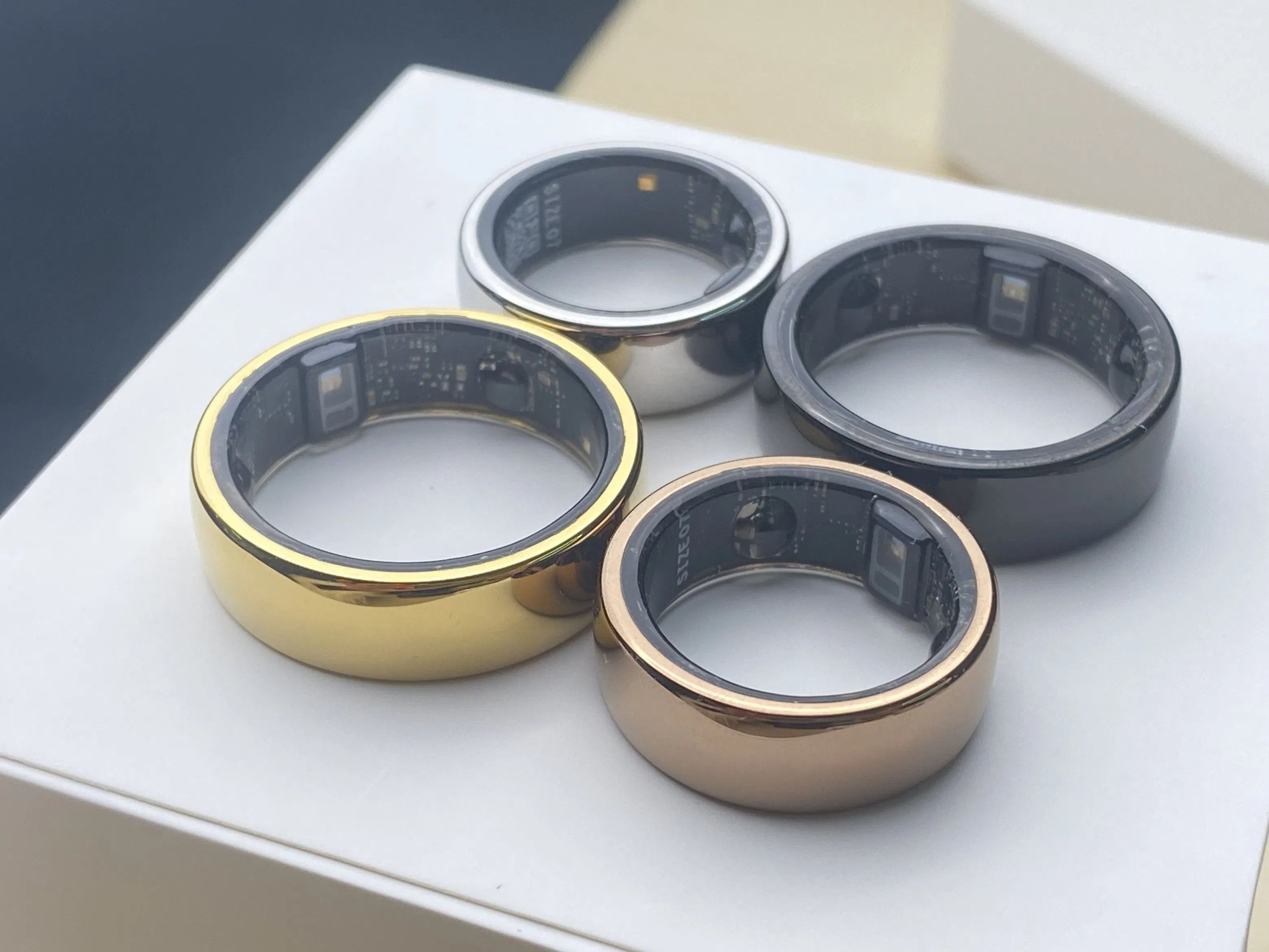 Smart Ring Gadget Glocometro Inalambrico Inteligente Moniteur ECG Blood Tech Ring Black Ring for Boys