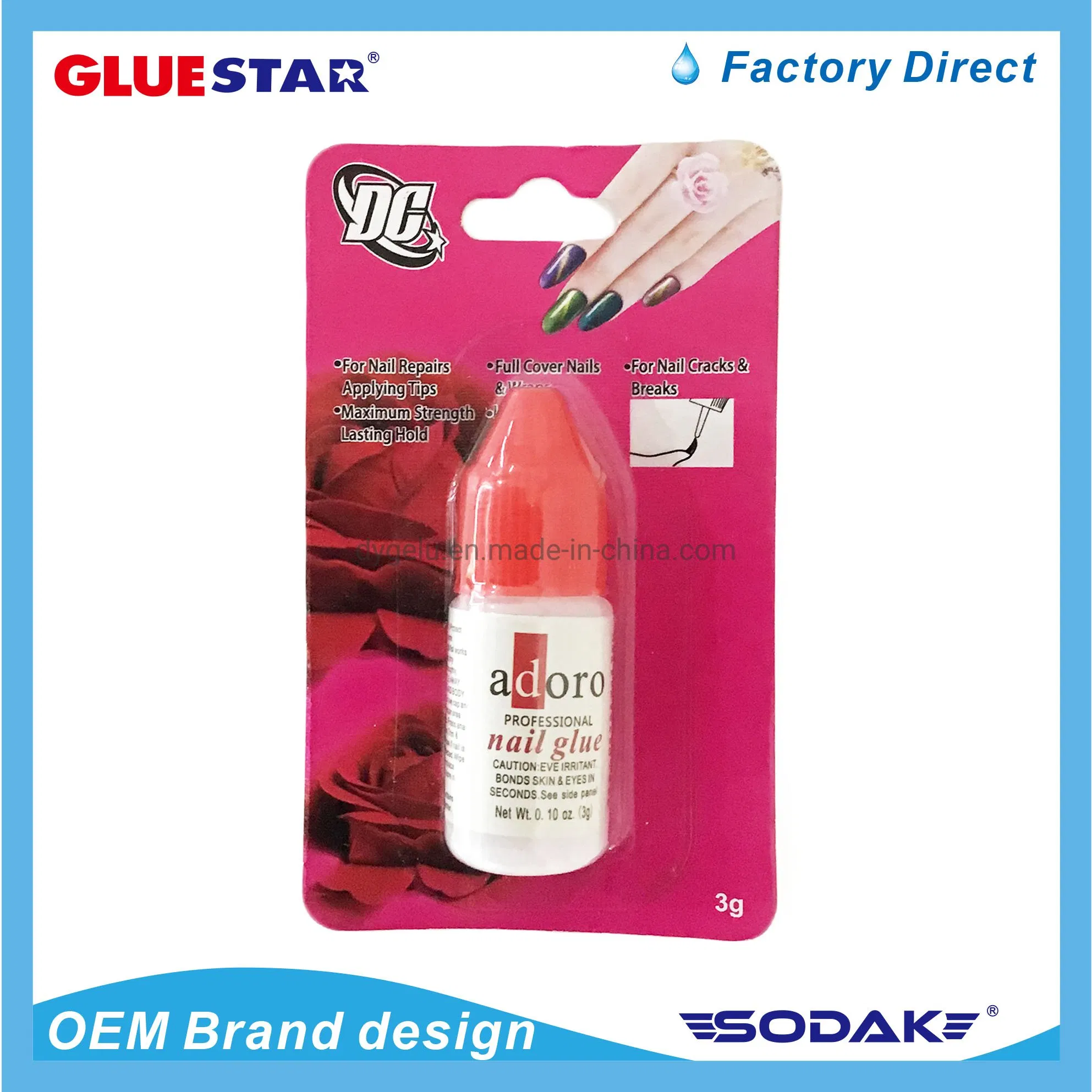 High Quality Strong Long Lasting Nail Glue for Press on Nails Decoration Jewelry Super Strong Nail Glue