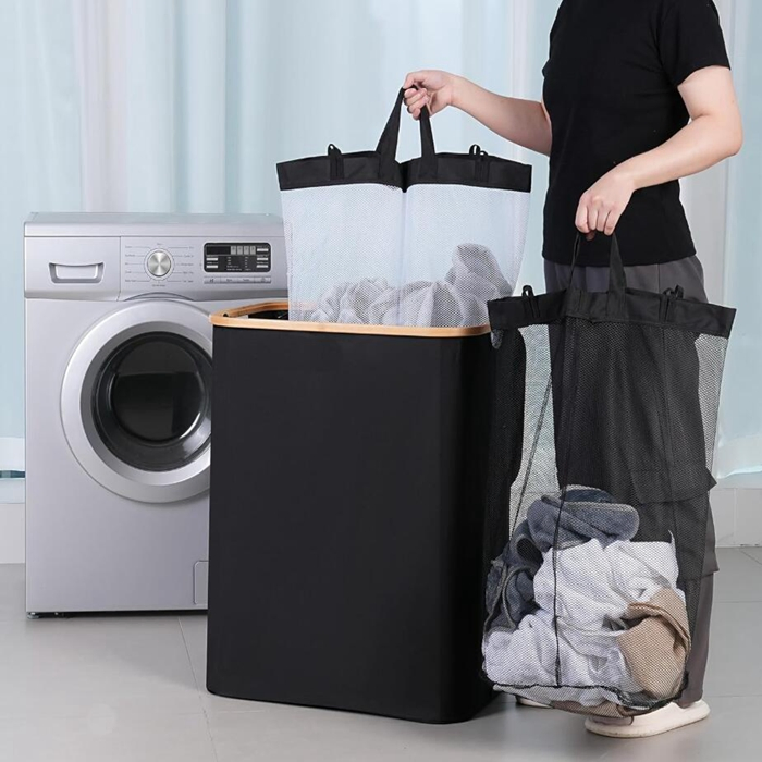 Waterproof Laundry Hamper with Lid and Liner Bag for Bedroom Bathroom Toys