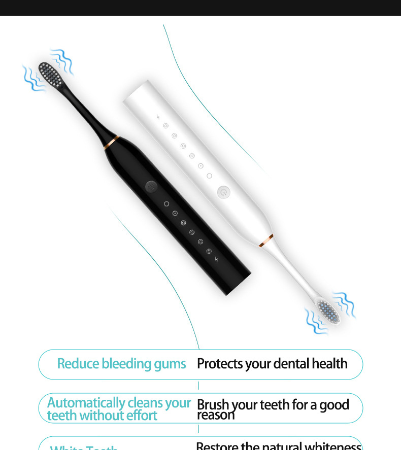 Soft Bristles Automatic Charging Smart Teeth Cleaning Tool Electric Toothbrush for Adults Couples