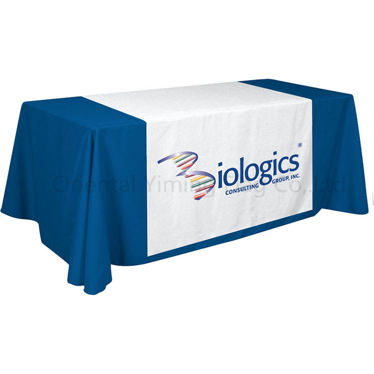 Custom Printed Advertising 8FT Fitted Table Cover Display Table Cloth Throw for Trade Show
