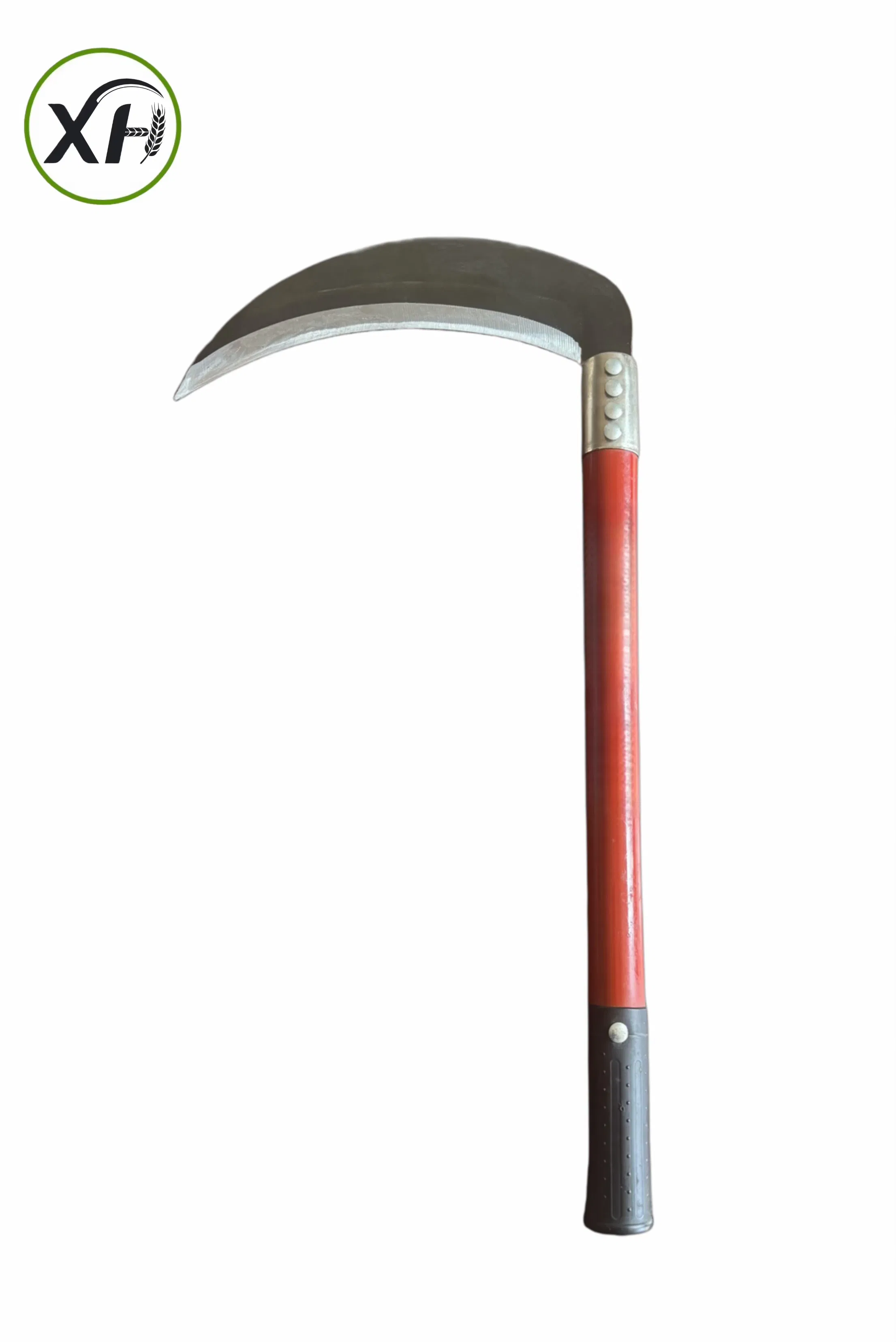 9'' Agricultural High Carbon Steel Sickle with 16'' Iron Handle Fishing Farm Tool Cutting Lawn Rice Straw Sickle