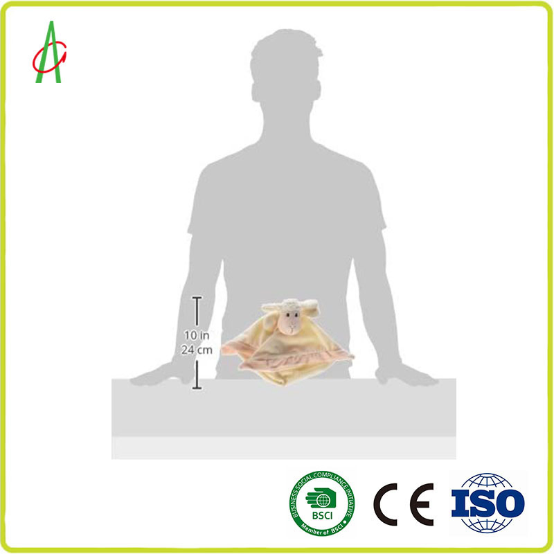 Square Soft Cute Plush Baby Newborn Animal Comforter Blanket with CCC Certificated