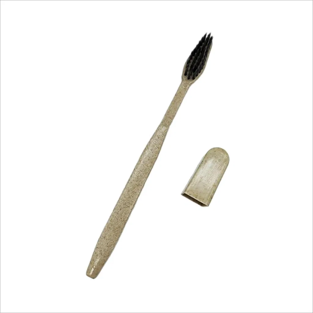 Custom Wheat Straw Soft Bristles Eco-Friendly Disposable Portable Hotel Toothbrush