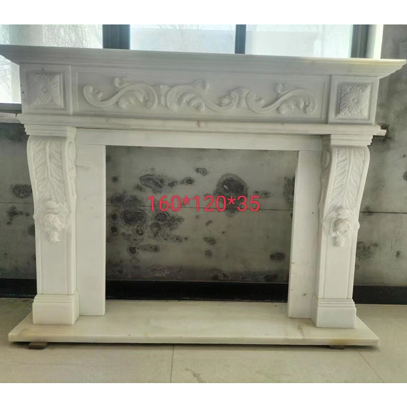 Камин из мрамора и известняка ручной работы