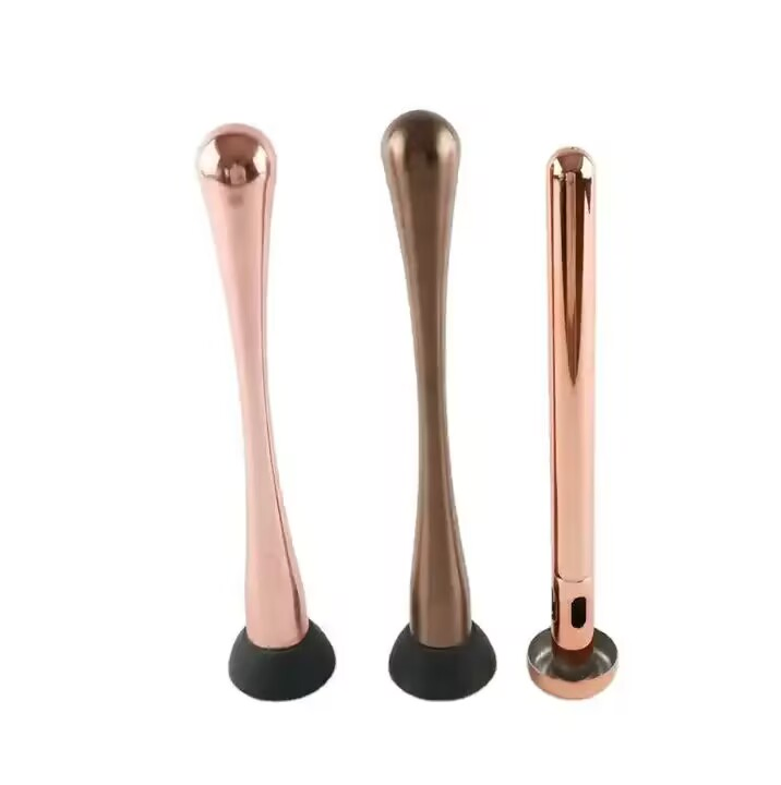 Creative Custom Logo Bar Stainless Steel Black Silver Copper Gold 22.5cm Drinking Cocktail Muddler for Lemons and Ice Cubes for Diageo Hennessy
