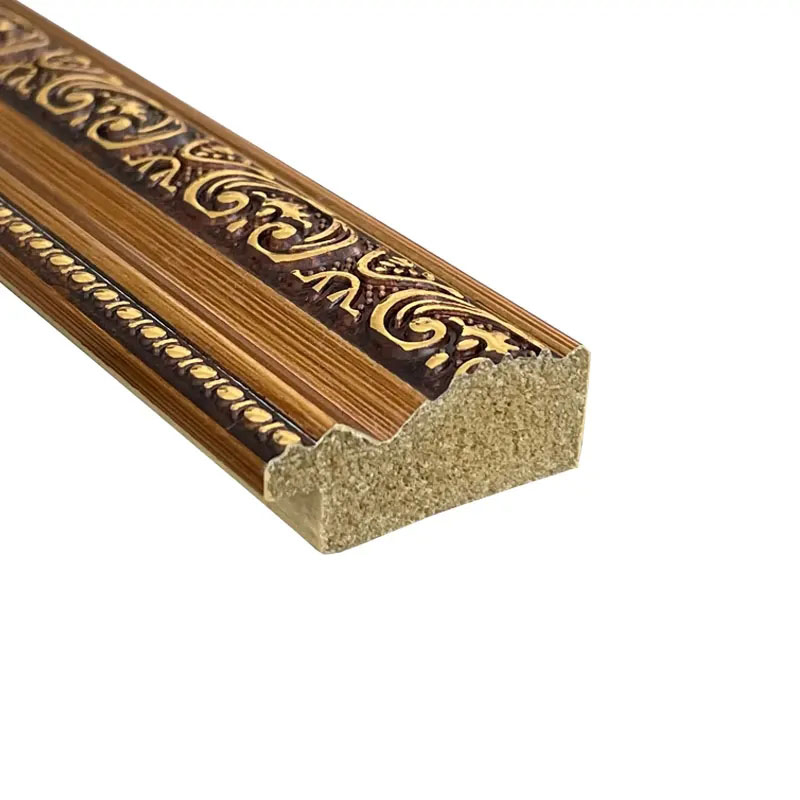 Waterproof Wood Gilding Design for Ceiling Decorative Moulding PS Crown Cornice Frame Molding
